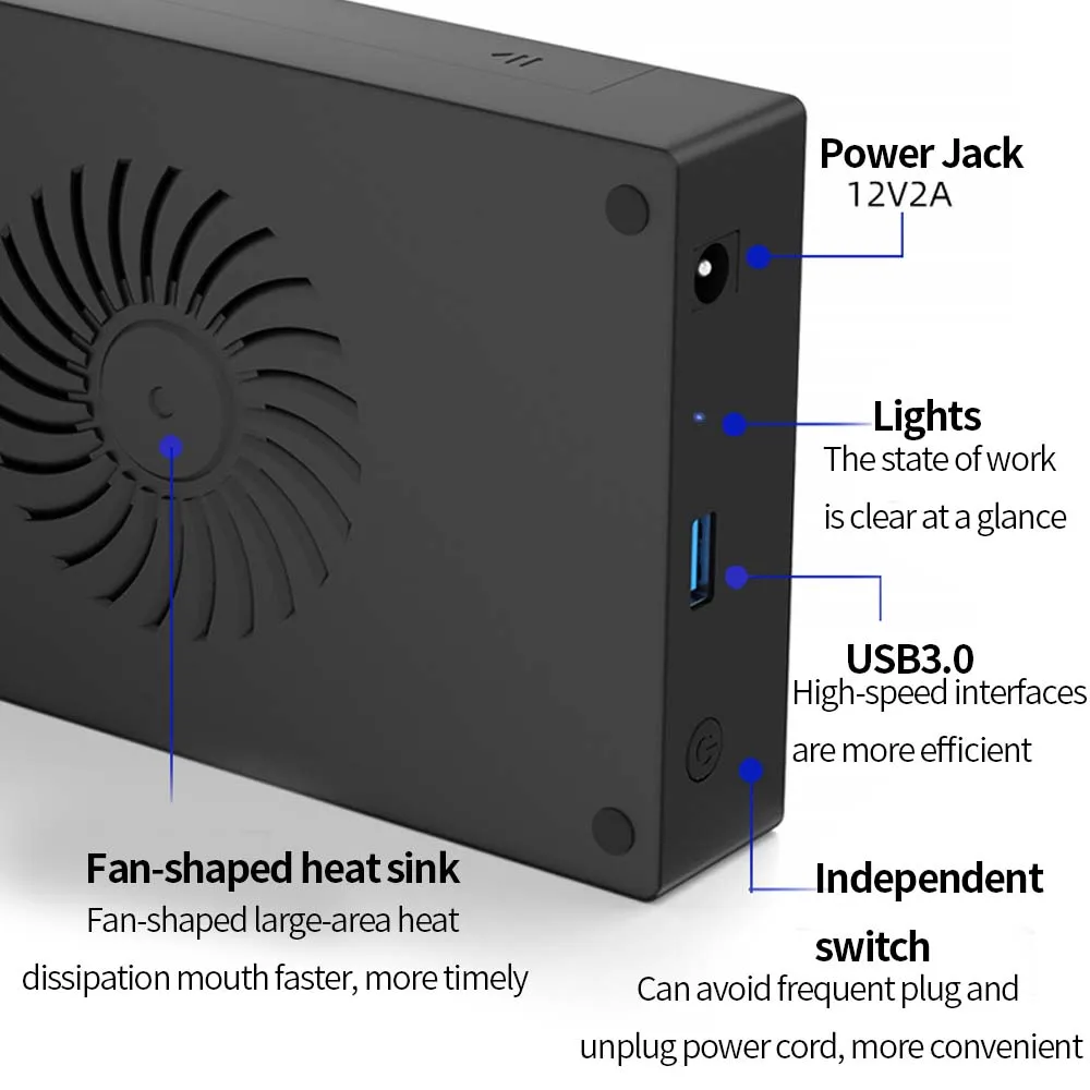 TISHRIC 3.5 인치 HDD 케이스 SSD SATA To USB 3.0 3.1/Type C 외장형 하드 드라이브 인클로저 Lapop PC 컴퓨터 용 3'5 하드 디스크 케이스