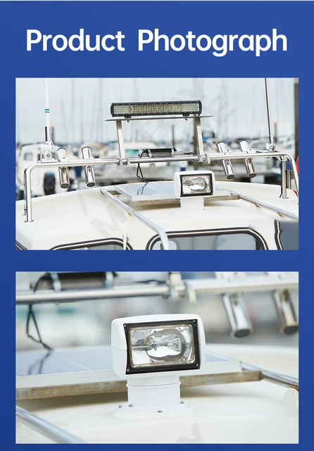 Marine Scheinwerfer, 360° Marine Yachten Suchscheinwerfer Scheinwerfer mit  Fernbedienung 12V 100W Marine Boot Fernbedienung Scheinwerfer für Boot Auto  Scheinwerfer Marine Suchscheinwerfer Licht : : Sport & Freizeit