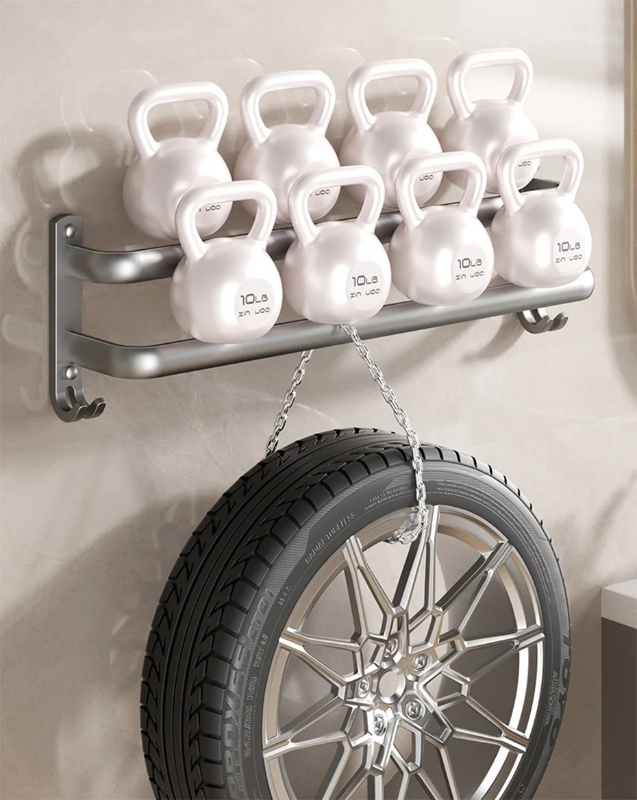 Description Picture 5 of itemAluminum Towel Rack Wall Mounted Multilayer Bath Towel Bar Shelf Punch Free Bathroom Hanging Rod Toilet Shower Room Towel Rail