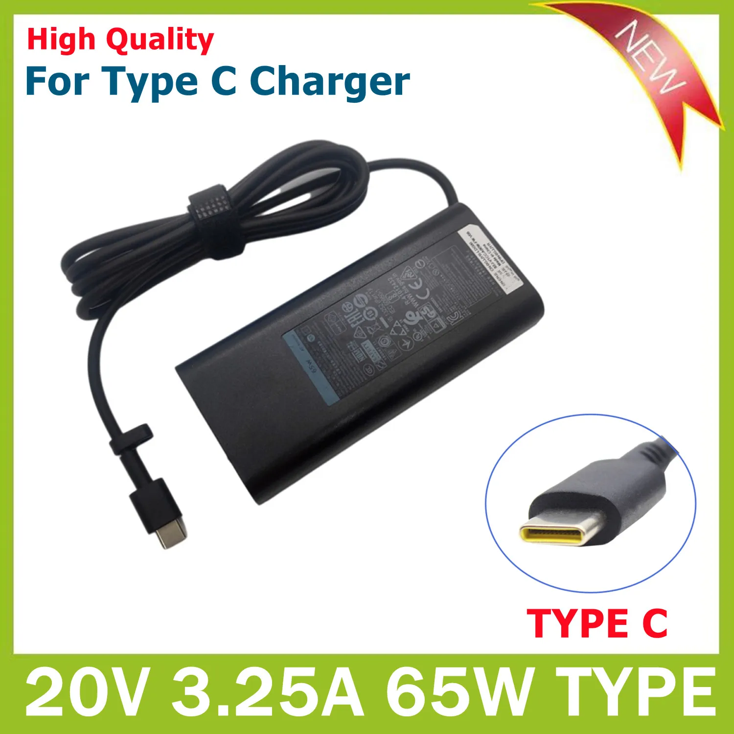65w Usb Type C Laptop Charger Ac Power Supply Adapter For Dell Latitude