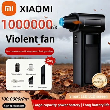 Xiaomi 1000000rpm turbo jet ventilador de ar portátil limpador poeira carregamento usb 65 m/s elétrico poderoso ventilador jato sem escova