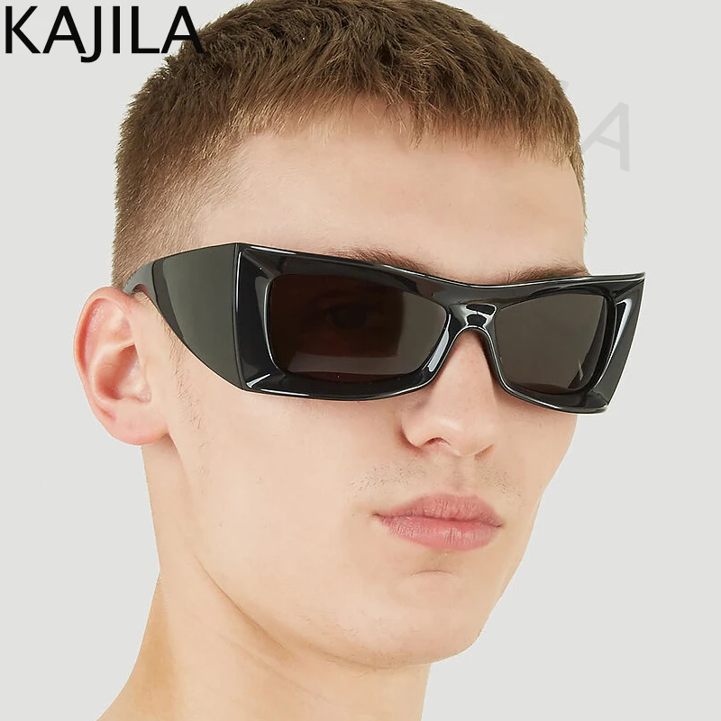 Óculos de sol Cyber Y2K com armação geométrica, masculino, esportivo, com  recortes intrincados, óculos de sol feminino, moda, marca de luxo, tons  punk oculos atacado - AliExpress