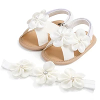 MISOWMNJOY Baby Girls Summer Sandals Beach Shoes Cute Princess Flower Flat Shoes Soft Sole Non-slip Infant First Walker Shoes 1