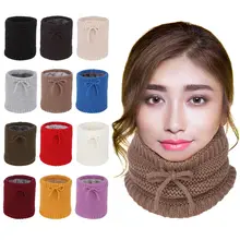 

2021 Knitted Winter Ring Scarf Solid Women Neck Cover Soft Thick Fur Unisex Outdoor Snood Scarves Adjustable Warmer Face Wraps