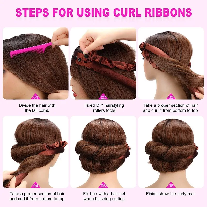 Heatless Curling Rod Headband Hair Curler Lazy Hair Rollers for Long No Heat Curl Overnight Band Magic Wave Curlers Rollers
