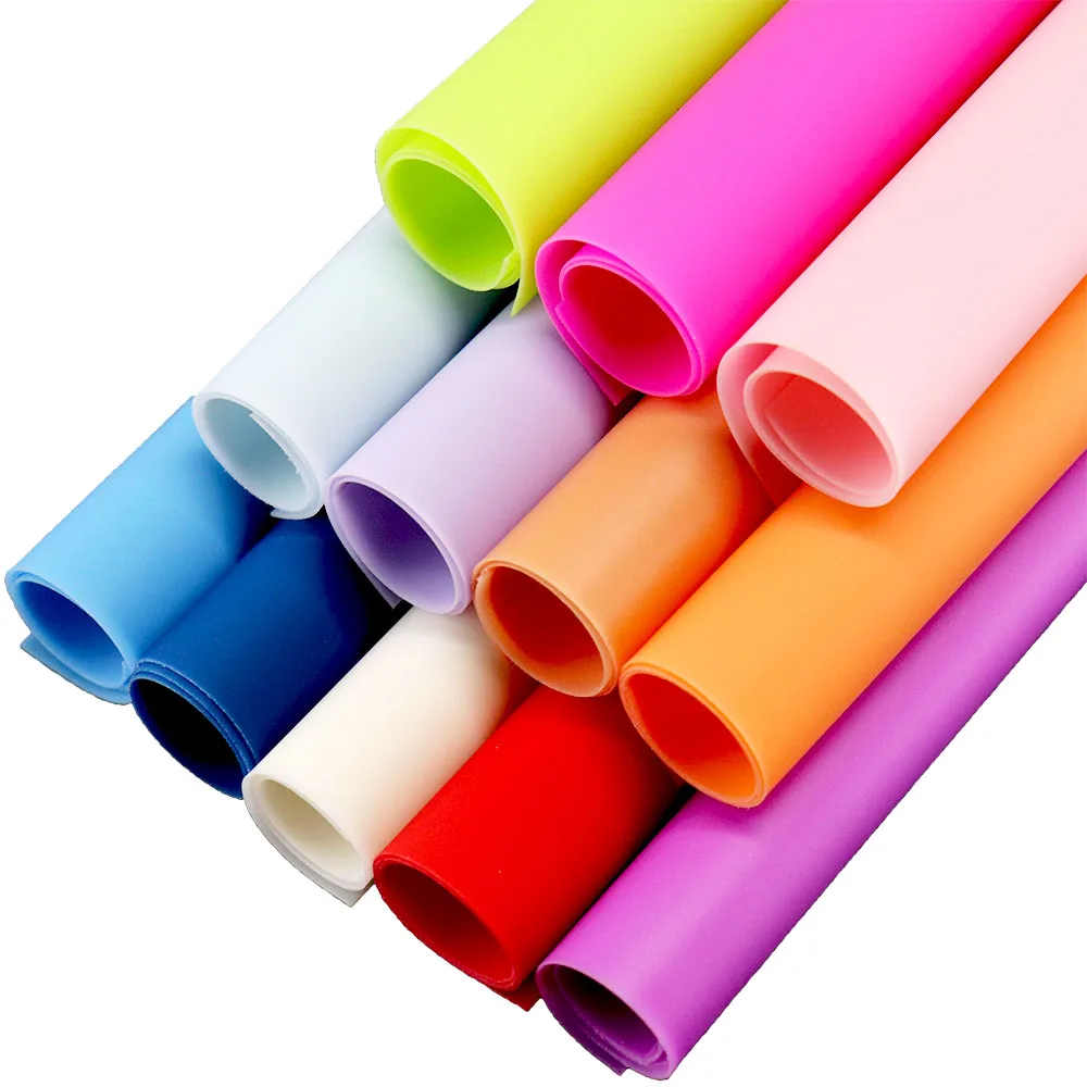 Rouleau de film en vinyle PVC transparent - 30 x 135 cm - Couleur unie fluo  - Imperméable - Super transparent - Pour la fabrication de nœuds et de