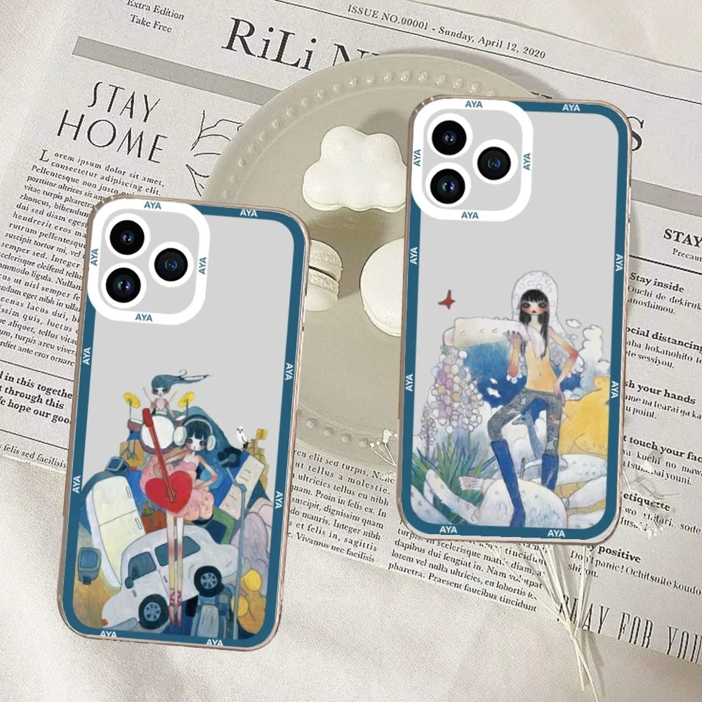

Арт-чехол Aya takano для iPhone 11 12 Mini 13 14 Pro Max, прозрачный чехол