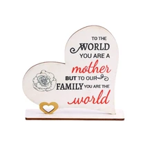 Mother You Are The World Ornament Wooden Hollow Letters Heart Crafts 2022 New tanie tanio CN (pochodzenie) litera F3MB8YY804478 Drewno drewniane Na Dzień Matki