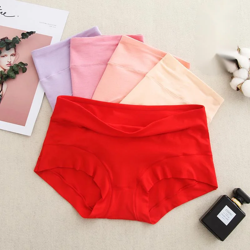 

3PCS/lot Women's Panties Underwear Underpants Solid Color Mid-waist Printed Pantys Comfortable Breathable Underpants New
