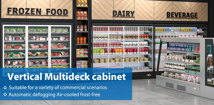 Commercial Display Air Curtain Cabinet Fresh Food Showcase Supermarket Fridge Refrigeration - Image 3