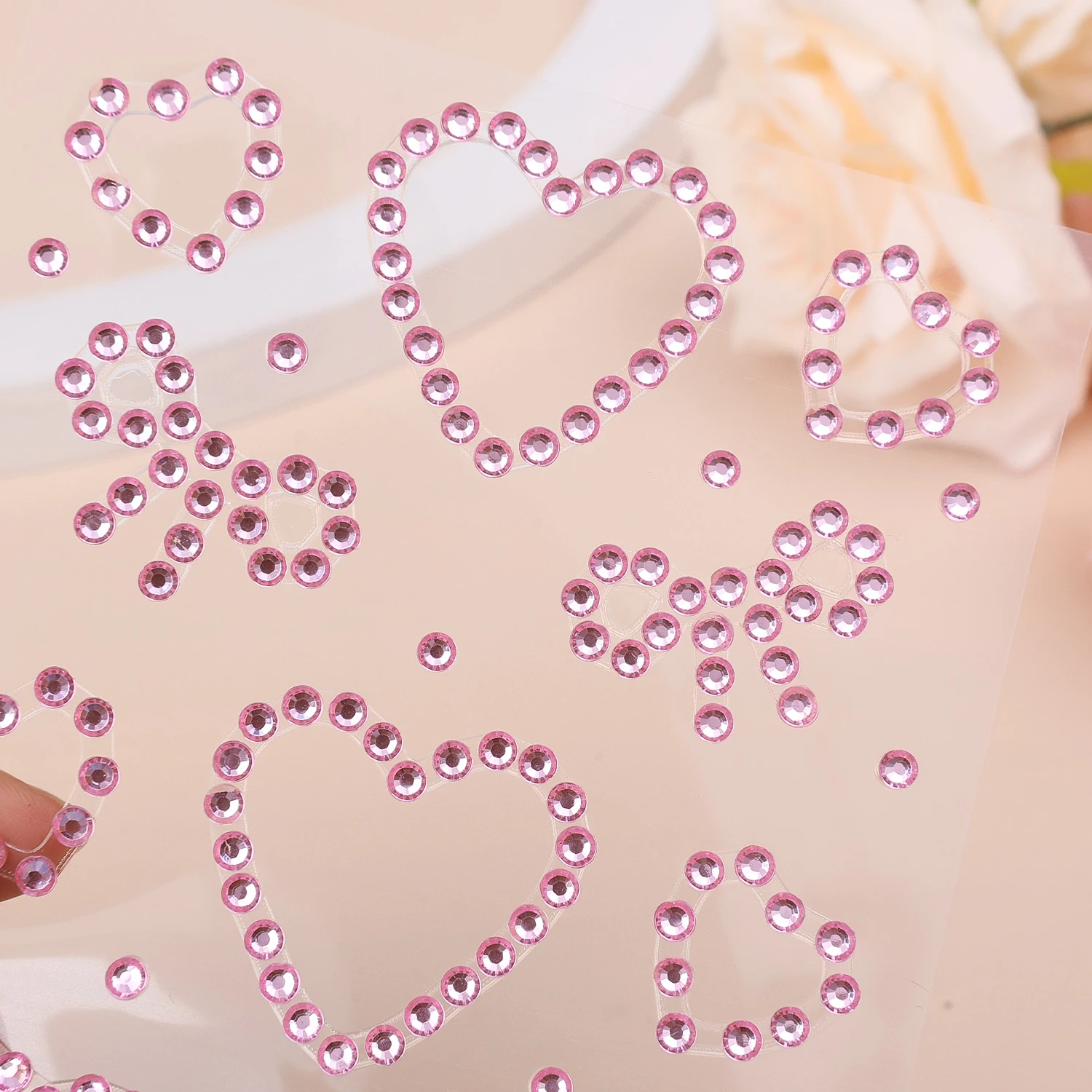 Acrylic Heart Bow Stickers for Party Costumes