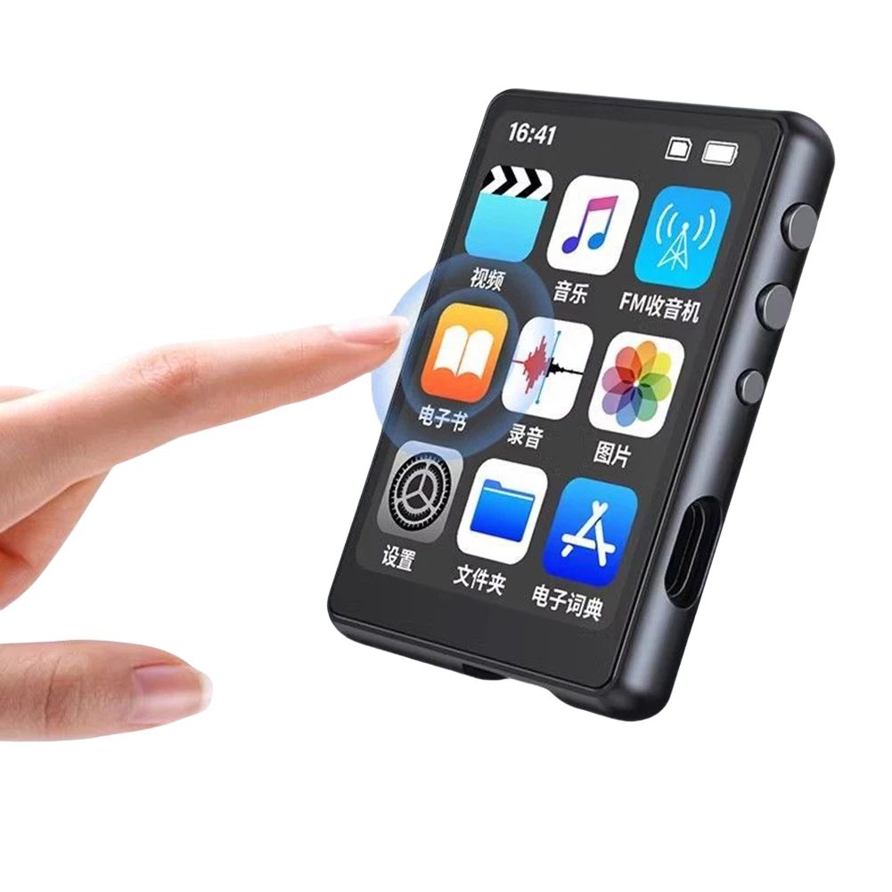 MP3 MP4 Player Voice Recorder Full Touch Screen Bluetooth-Compatible Audio Player with Speaker Support FM Radio Recording E-Book