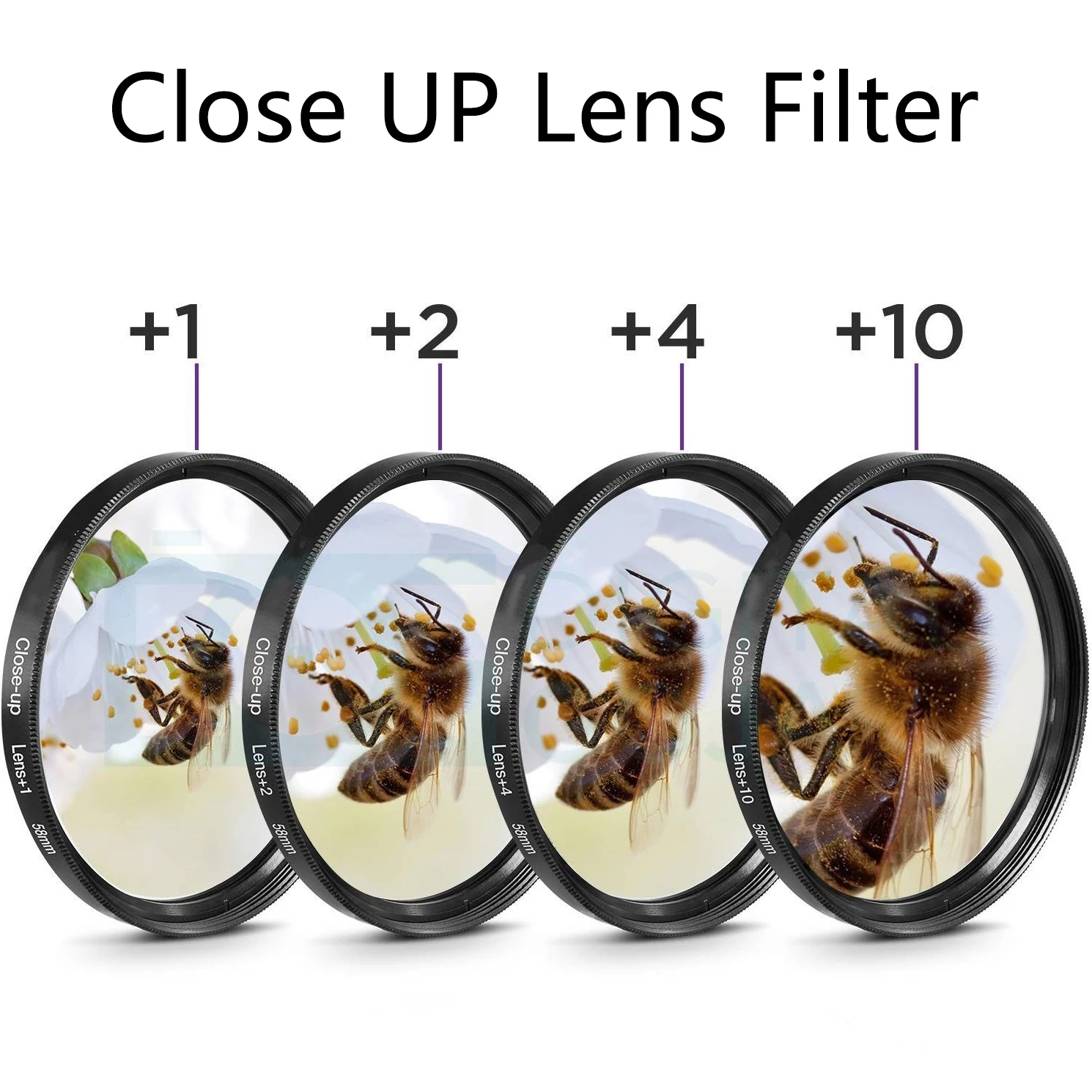 Macro +1 +2 +4 +10 Lens Filter Kit for Canon DSLR Camera Optical Glass Close Up Lens Filter Camera Lens Filters 52MM