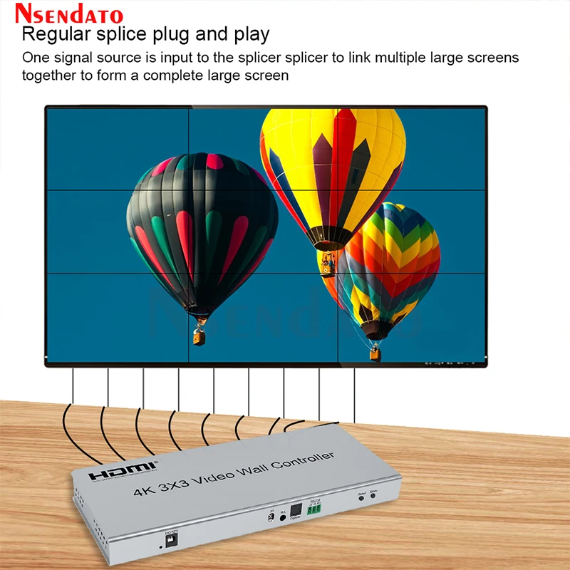 4K HDMI Video Wall Controller Display 3x3 1x2 2x1 2x3 2x4 3x4 4x1 4x4 4x2 9 Video Screen HDMI TV Stitching Processor With RS232