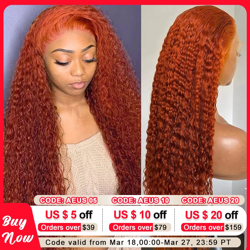 

13x6 13x4 Orange Ginger Deep Wave Remy Lace Front Colored Curly Lace Frontal Human Hair Wigs For Women Human Hair Wig