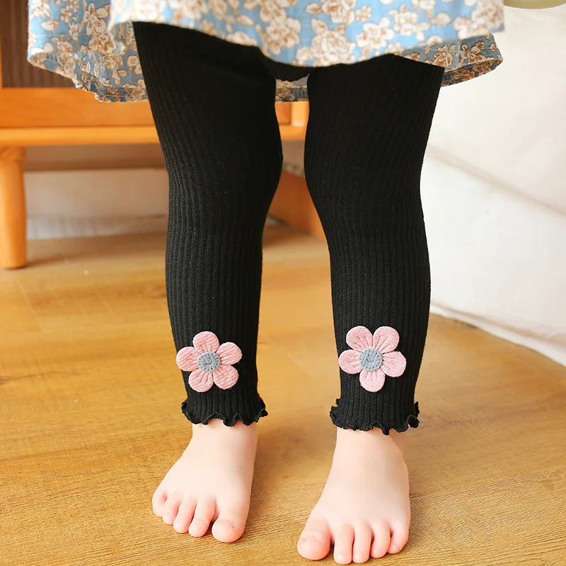Little Girls Leggings Spring Autumn Thin Outwear Tights Children's Ankle Length Pants Girl Tights