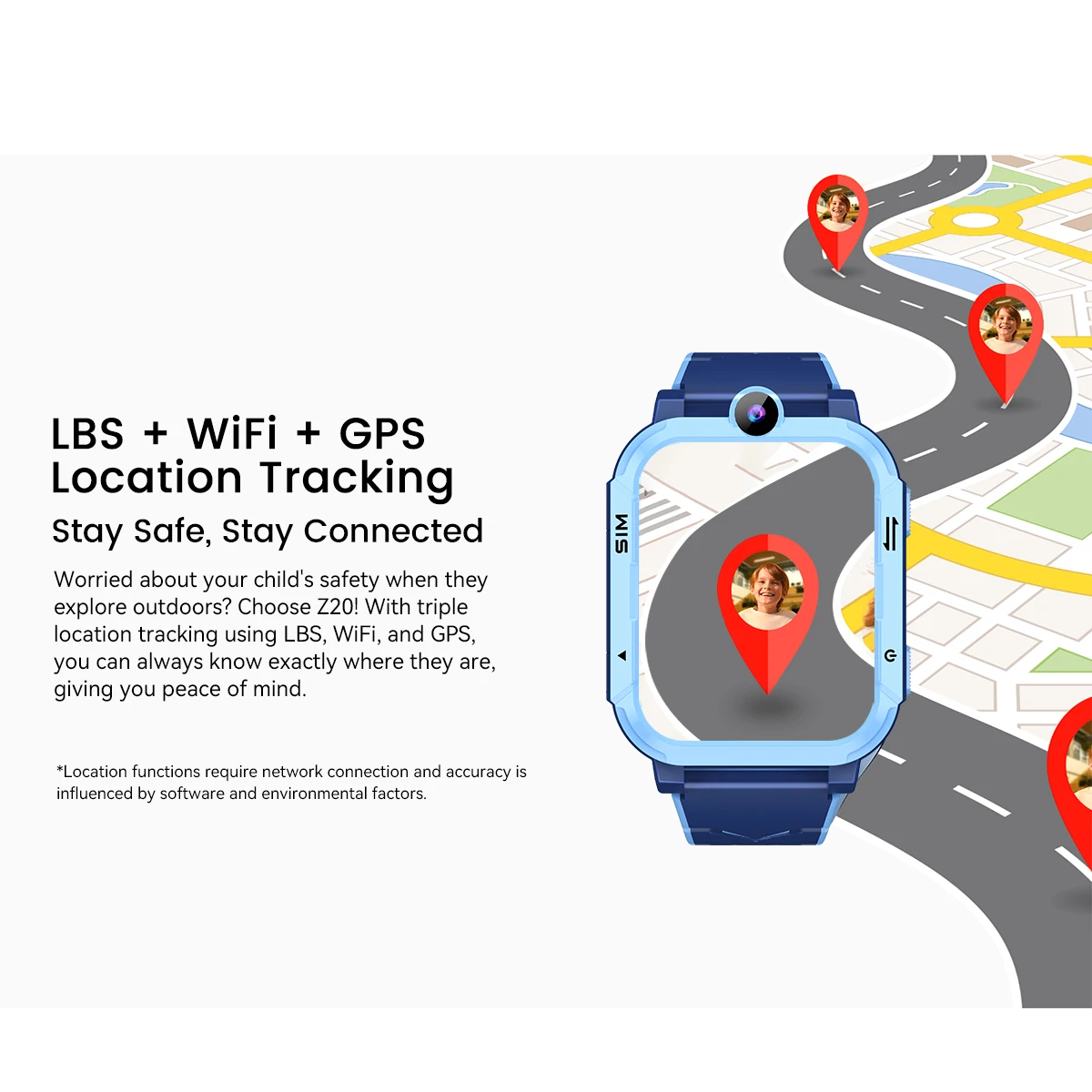 OSCAL Blackview Z20 Kids Smart Watch , GPS WIFI Video Call Child Smartwatch , Monitor Tracker Location IP67 4G Watch , 800 mAh