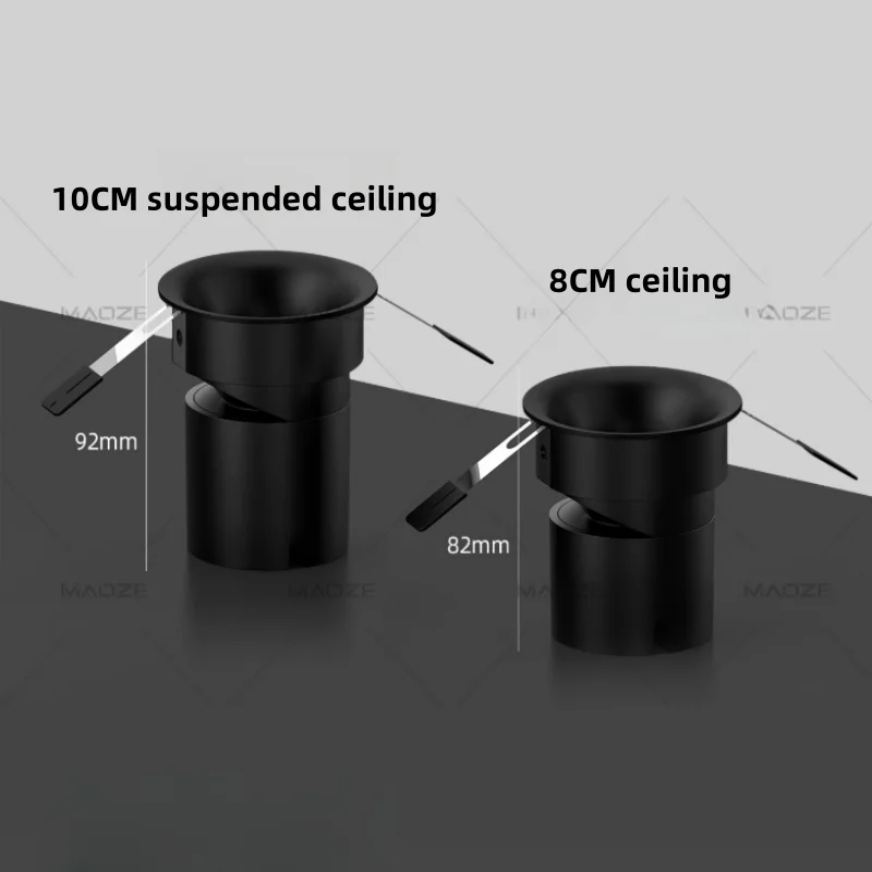 CANTH full spectrum eye protection deep anti-glare spotlights no frame downlights living room hill curved spotlights downlights