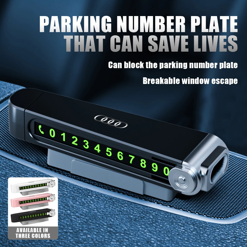 Accessori Per Auto Segnale Di Arresto Temporaneo Numero Di Telefono Carte Parcheggio Stop Plate Per Audi A4 B8 B6 A3 8P A5 A6 Q5 Q7 Sline A4L A6L