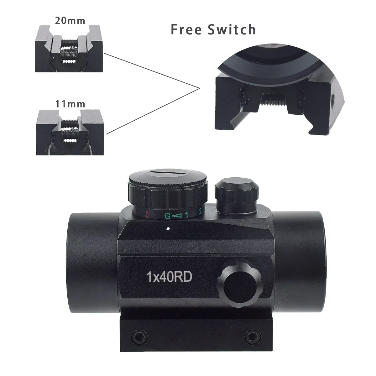 Red Dot Scope Sight Tactical Rifle scope Collimator 1X30 1x40 With 11mm/20mm Rail Mount For Hunting