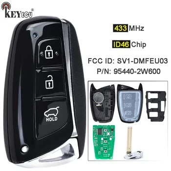 Keyforkess 433MHz CAN ID46 Chip FCC: 95440-2W500 / 95440-2W500 Smart 3 pulsanti telecomando portachiavi per Hyundai Santa Fe 2012-2017