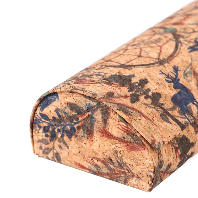 Japan Style Pressure-Resistant Antique Cork Mural Retro Glasses Case Portable Magnetic Myopia Storage Sunglassex Box For Unisex