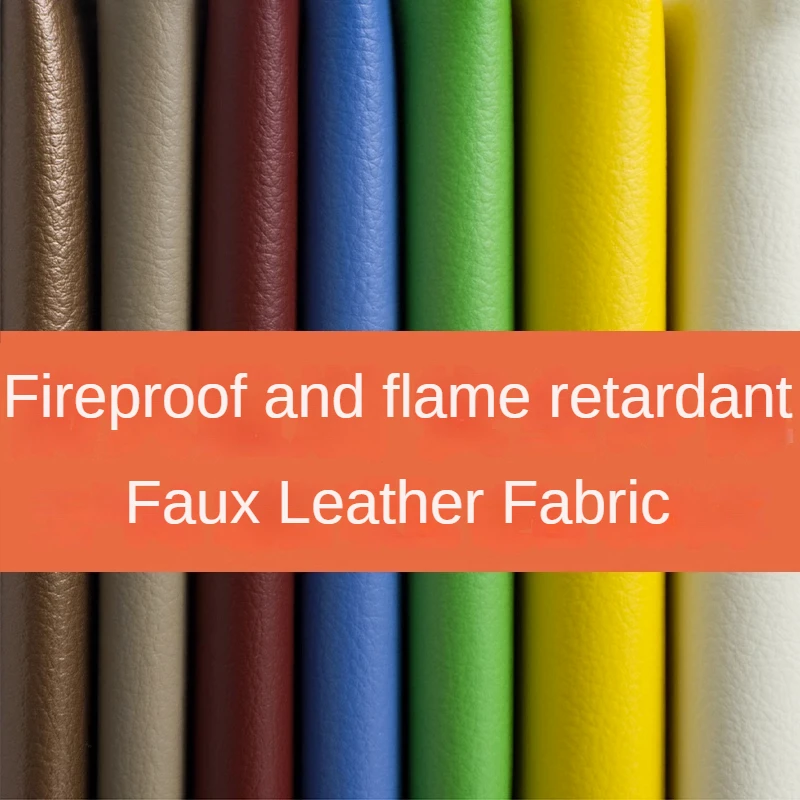 Flame-retardant Faux Leather Fabric Meter Upholstery Sofa Covers Diy Soft Hard Bags Sewing Waterproof Thickened Plain