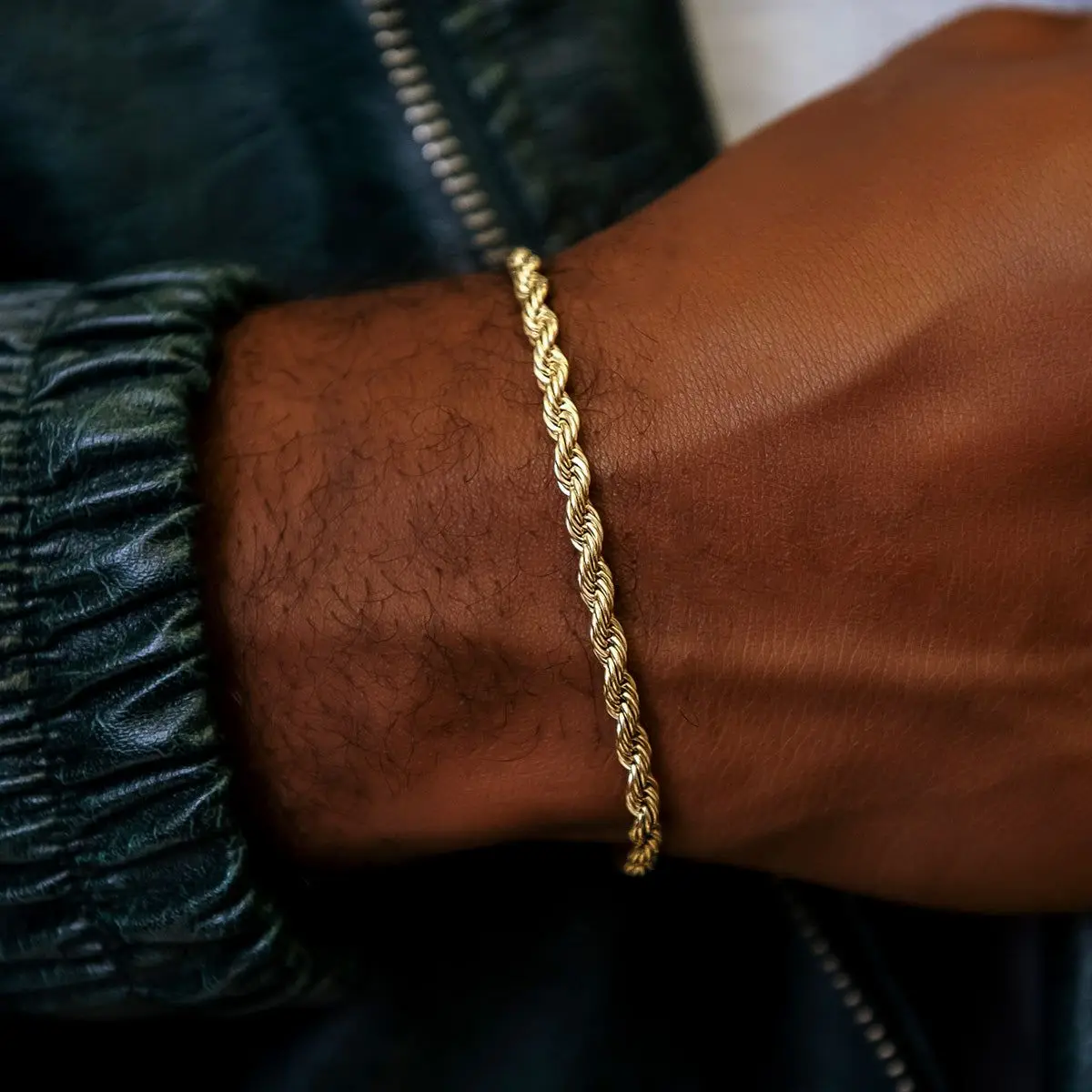 Stainless Steel Rope Bracelets 2-5MM for Men Boys Adjustable Gold Silver Color Links Wristband Rock Punk Cool Jewelry Gift