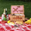 HOME Wicker Picnic Basket for 2 Person, Willow Hamper Basket Sets with Insulated Compartment 1