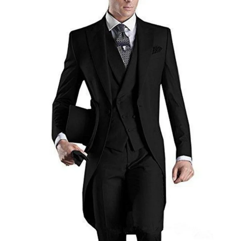 Manteau de queue sur mesure blanc/noir/gris/bordeaux pour hommes