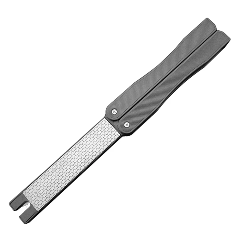 Garden Tool Sharpener Folding Pocket Diamond Knife Sharpener 400/600 Grit Double-Sided Pruners Stone or Sharpening DropShipping