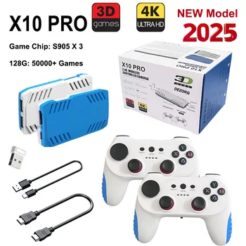 128G X10 PRO GameStick 4K HD TV Console per videogiochi Giochi 3D 40+Simulatori S905 x 3 Giochi retrò Doppio controller 2.4G 1