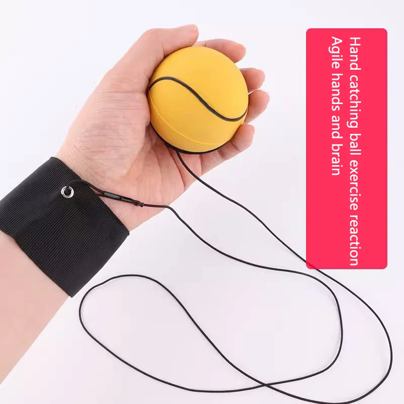 Wrist Return Hand Ball Sponge Rubber Rebound Ball With Rope Stress Relief Toy For Kids Toys Wrist Exercise Hand Strengthening hand strengthener wrist exerciser hand grip strengthener hand grip trainer