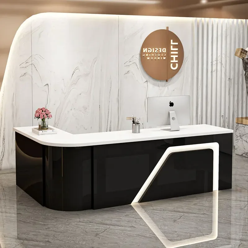 Beauty Salon Reception Desk Small Simple Checkout Table Cashier Counter Desk Office Mostrador Negocio Commercial Furniture