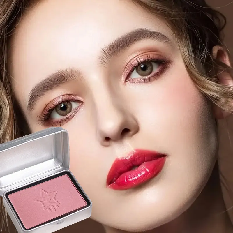 Iron box monochrome blush peach color brightening skin tone matte blush plate modify the outline color