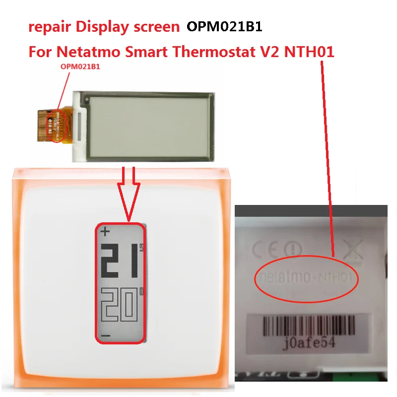 Display Lcd para Termostato Netatmo Inteligente Versão v2 Nth01 N3a-thm02 Tela de Reparo Oph021b1