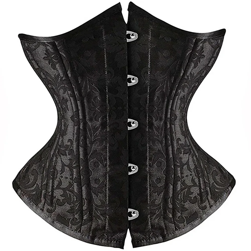 

New female court corset waistcoat wedding dress bottoming waist seal Jacquard abdomen corset with strap corset