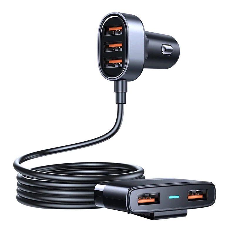 Caricabatteria Da Auto Multi-Porte 5, Adattatore Per Caricabatteria Da Auto, Caricabatteria Da Auto Usb Per Smartphone, Caricatore Multi Usb 5V-9V 1.5