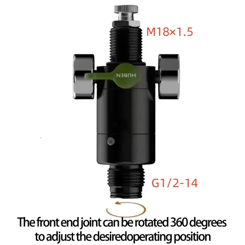 HUBEN-Power Cricket pressure regulator 1-3000psi rotate at the end The front can 360 degrees spray gun pressure regulator