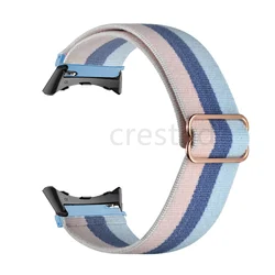 Adjustable Elastic Nylon Scrunchie Band for Watches - Solo Loop Bracelet Accessory (Pink double blue)