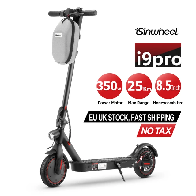 Entrepôt UK] Isinwheel I9 250W pliante adulte Bluetooth App scooter  électrique avec écran et sacs numériques