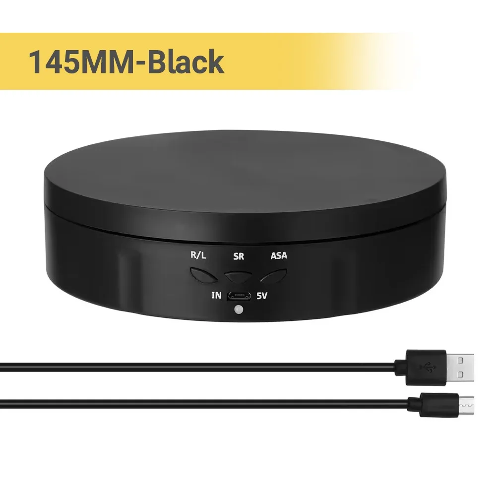 USB-Powered Motorized Display Stand with Adjustable 360° Rotation for Photography and Videography