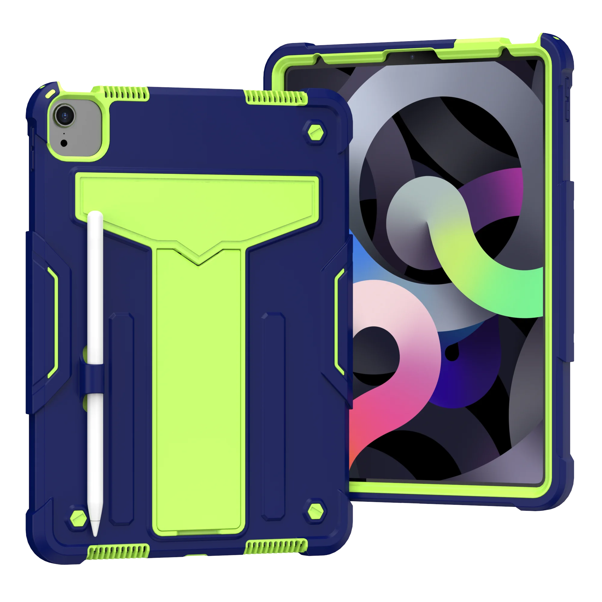 Durable Tablet Case with Built-In T-Shaped Stand and Shock Resistance