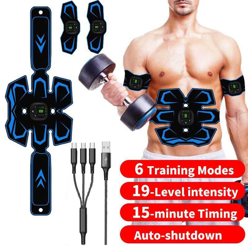 EMS Weight Loss Fitness Vibration Belt USB Rechargeable Electric Body Slimming Massager for Abdomen/Arm/Leg Home Office Exercise