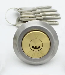 Copper Anti - Theft Universal Door Security Lock Cylinder with Keys (Crescent moon)