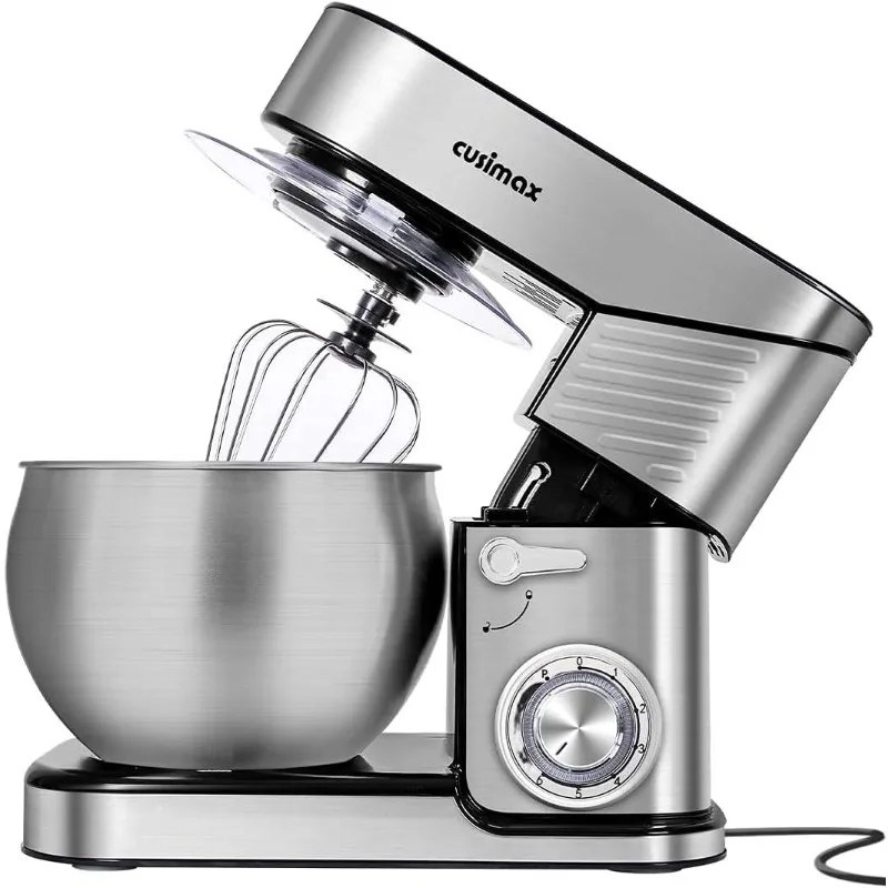 

Stand Mixer, CUSIMAX 6.5QT Stainless Steel Mixer 6-Speeds Tilt-Head Dough Mixers for Baking with Dough Hook, Wire Whisk