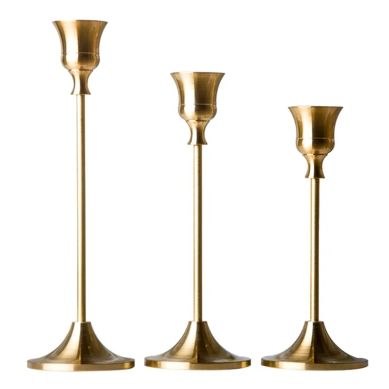 3pcs/set Wedding Party Vintage Metal Candlestick Home Decor Christmas Candle Holders