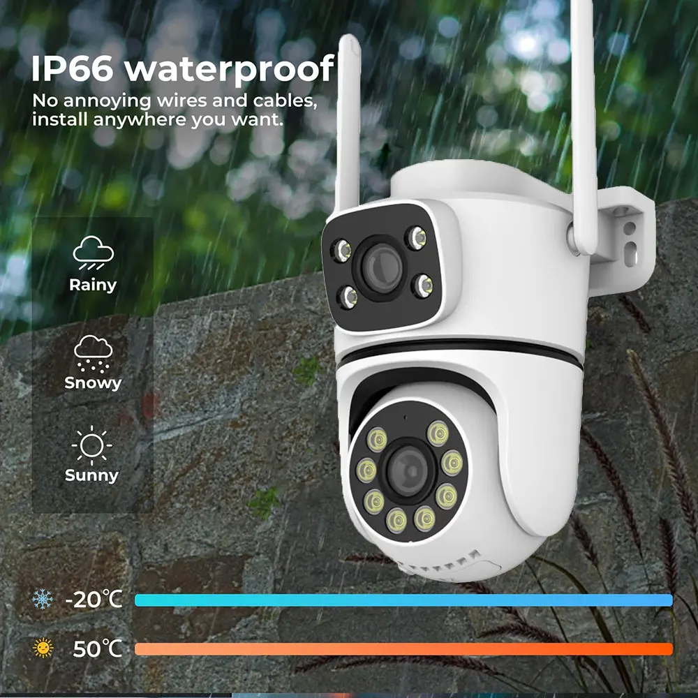 Tuya 5G Wifi Outdoor Camera 10MP HD Dual Lens Dual Screen PTZ Camera Home Security Protection Auto Tracking Video Surveillance