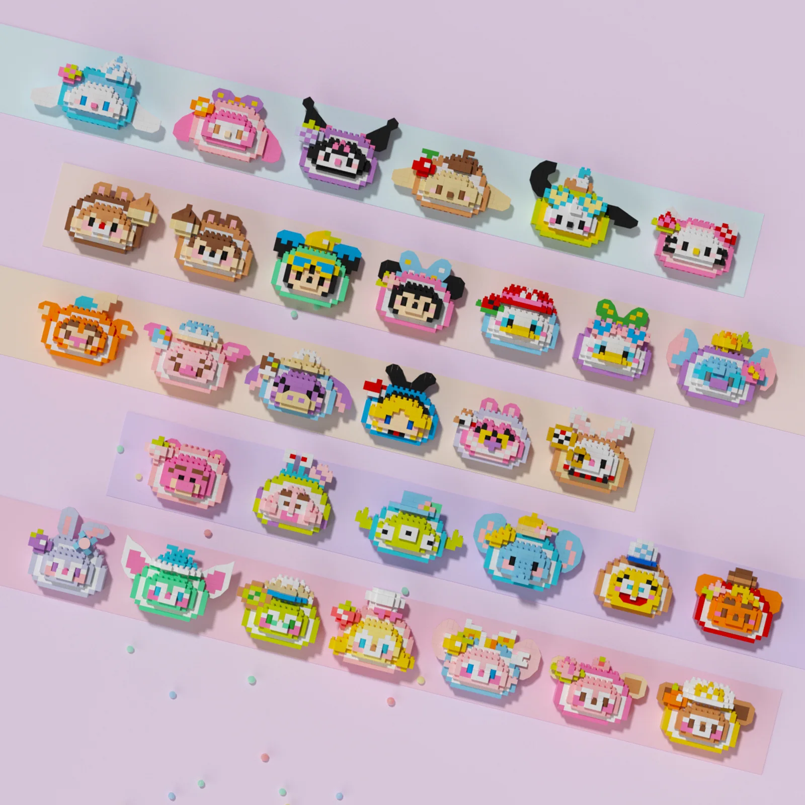 Kawaii Mini Disney Butter Roll Donald Mickey Building Blocks