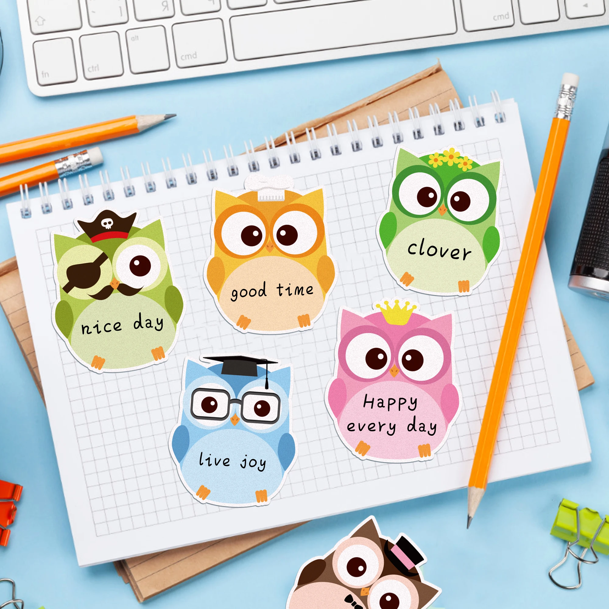240 Pages Cartoon Animal owl Memo Pads Set Sticky Notes Stationery Label Notepad Self-Adhesive Memo Book For School Office 4